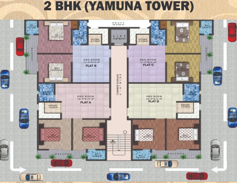 ganga and yamuna tower Yamuna Tower Cluster Plan
