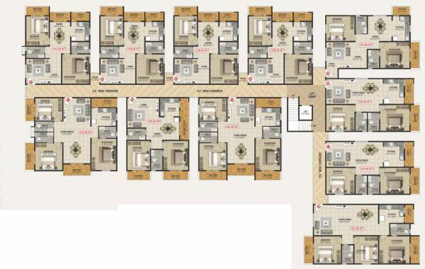 unnathi-vaibhavi Block A Cluster Plan For Typical Floor Plan