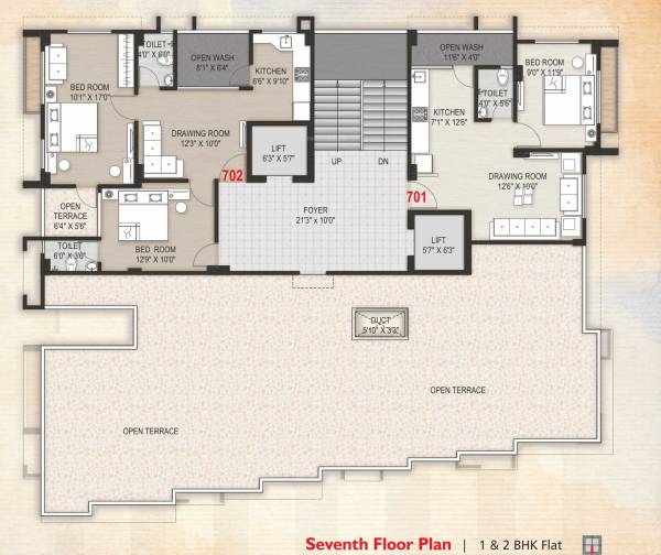  residency Om Residency Cluster Plan for 7th Floor