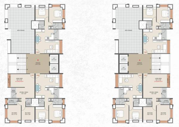 A+B !4th Floor Cluster Plan prestige A+B !4th Floor Cluster Plan