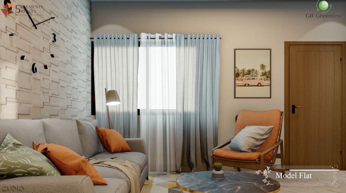  green lines Living Area