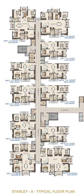  smr vinay iconia phase ii block 1a block 1b SMR Vinay Iconia Phase II Block 1A Named As Stanley 1A Cluster Plan for Typical Floor