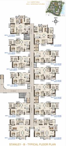  smr-vinay-iconia-phase-ii-block-1a-block-1b SMR Vinay Iconia Phase II Block 1B Named As Stanley 1B Cluster Plan for Typical Floor