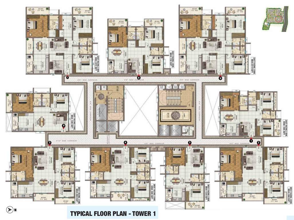  horizon Tower 1 Typical Cluster Plan