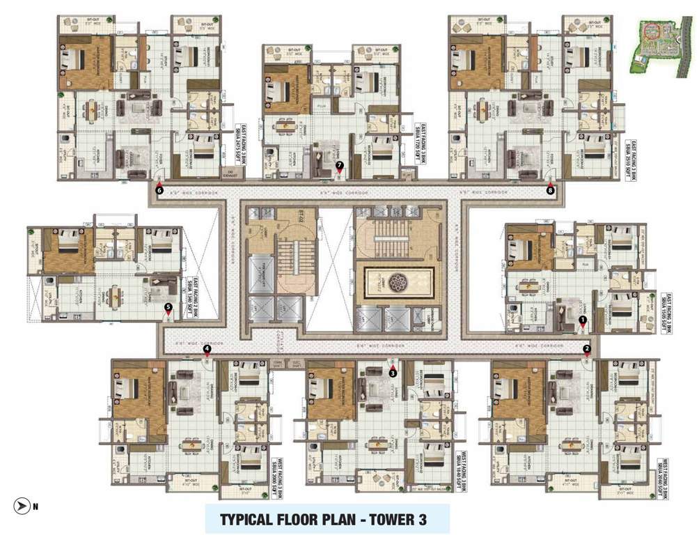  horizon Tower 3 Typical Cluster Plan
