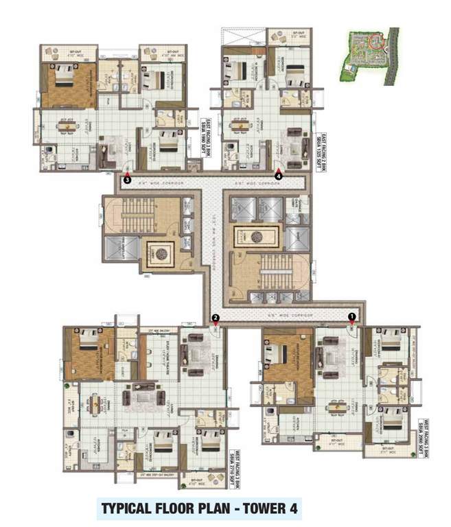  horizon Tower 4 Typical Cluster Plan