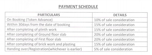 pride-homes Construction Linked Payment (CLP) Payment Plan