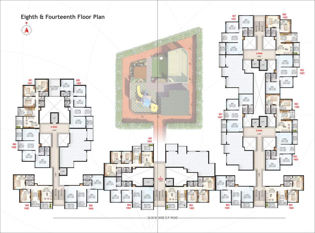  roongta shree tirumala omkar apartment Shree Tirumala Omkar Apartment A Wing Cluster Plan
