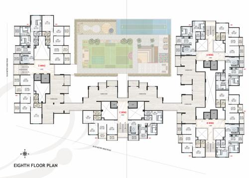  roongta-bellissimo Roongta Bellissimo Apartment A, B, C, D Wing Cluster Plan for 8th Floor