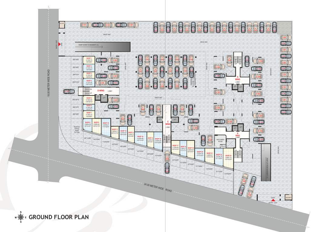  roongta bellissimo Roongta Bellissimo Apartment A, B, C, D Wing Cluster Plan for ground Floor