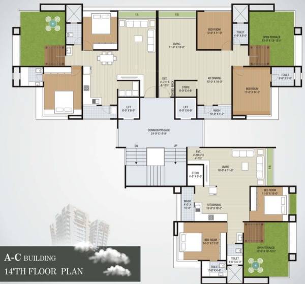 Tower A & Tower C Cluster Plan for 14th Floor palladium-sky Tower A & Tower C Cluster Plan for 14th Floor