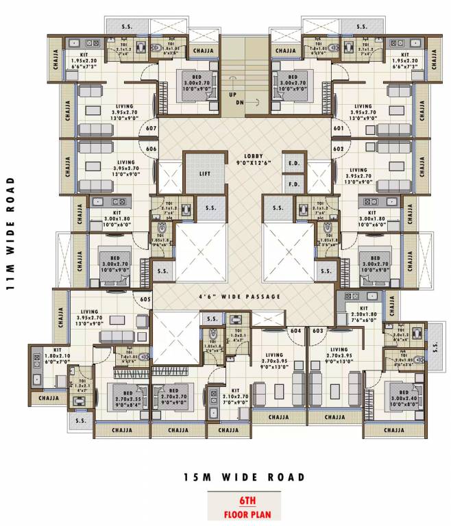  neelkanth classic Neelkanth Classic Cluster Plan for 6th Floor