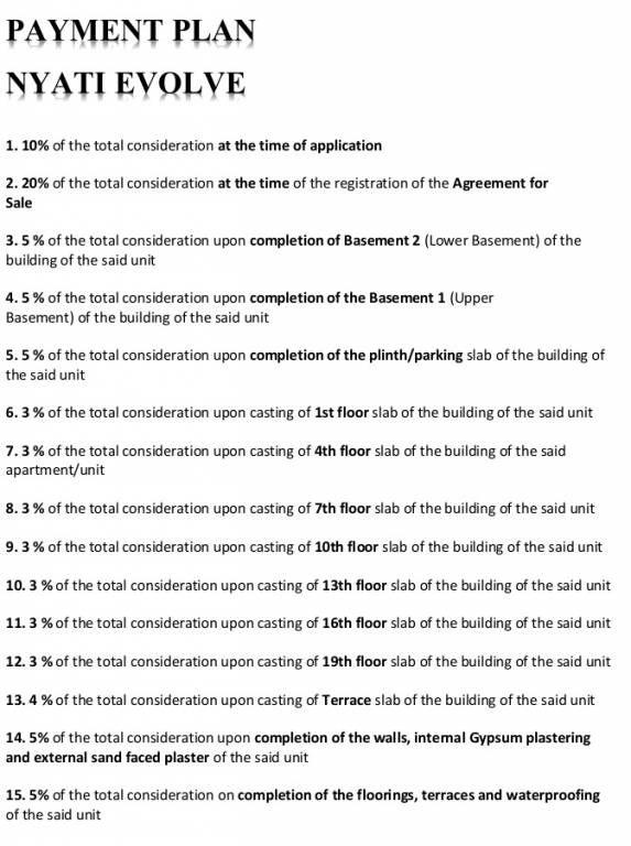 evolve Construction Linked Payment (CLP) Payment Plan