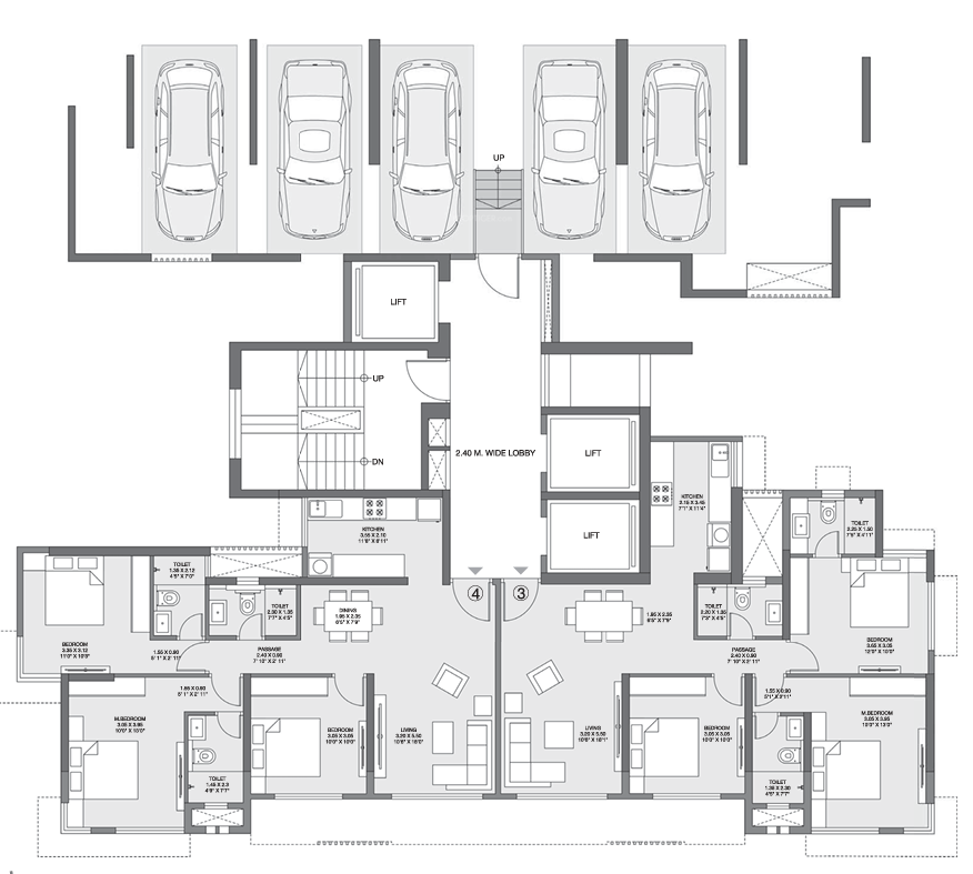  nest Wing A Cluster Plan from 2nd to 8th Floor