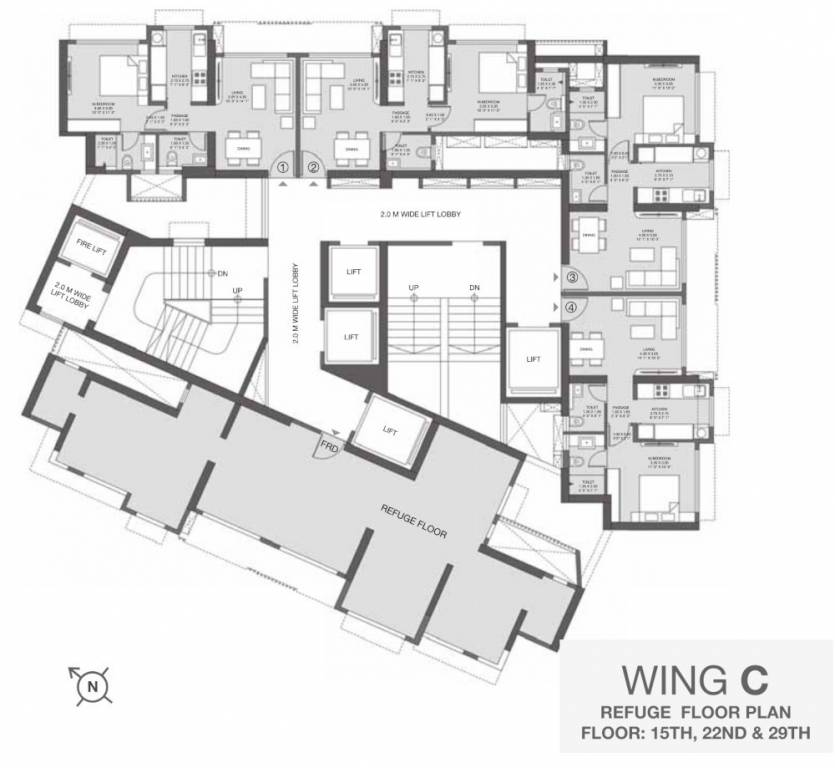  nest Wing C Cluster Plan for 15   22   29 floors