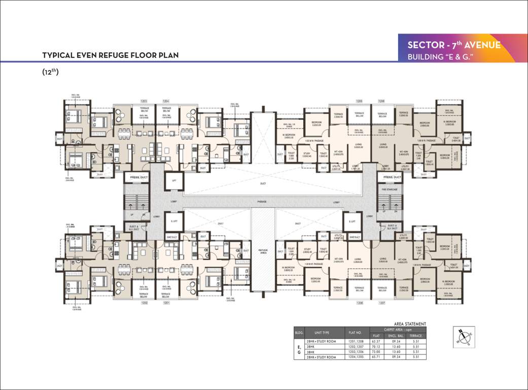 life republic sector r7 7th avenue i towers Building E Cluster Plan