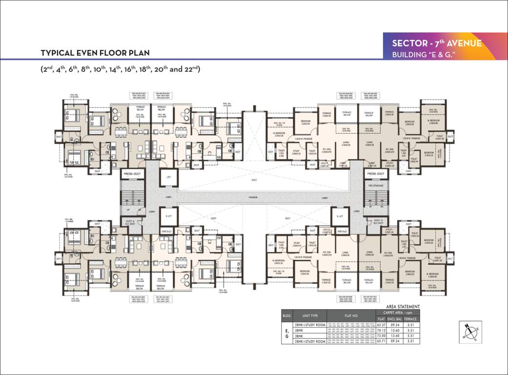 life republic sector r7 7th avenue i towers Building E Cluster Plan