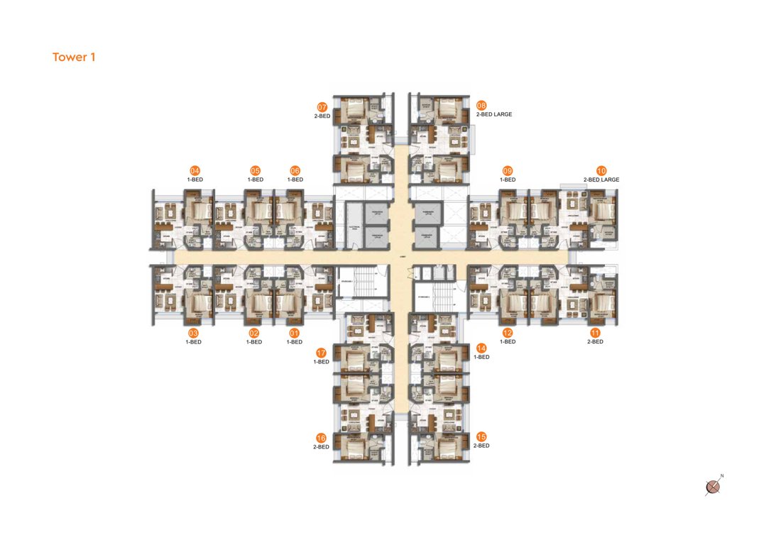  quality home tower 1 Tower 1 Cluster Plan