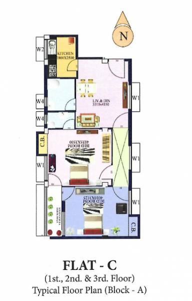  induwas Block A Cluster Plan from 1st to 3rd Floor