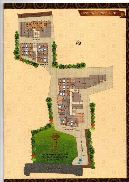  paradise Block A, Block B & Block C Cluster Plan for ground Floor