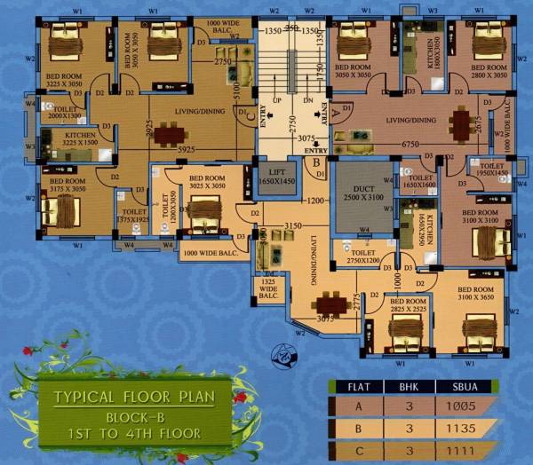  paradise Block B Cluster Plan from 1st to 4th Floor
