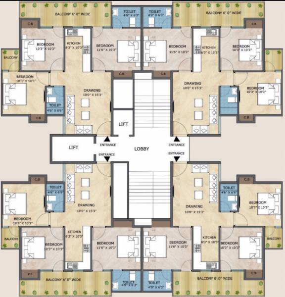  happy-homes-pride Tower 1 Cluster Plan