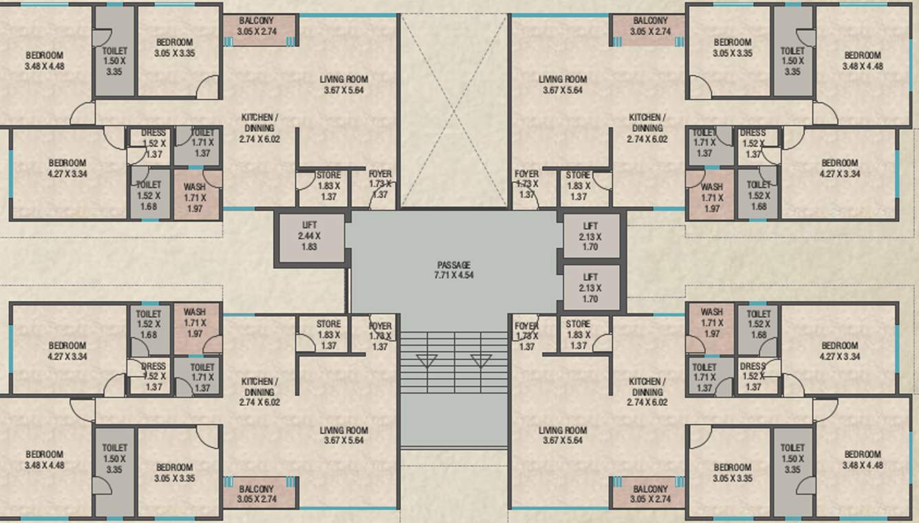  red coral hamptons Tower A Cluster Plan