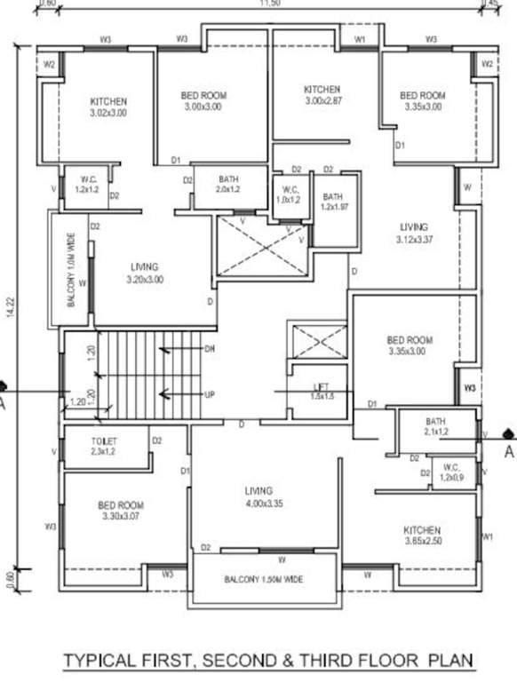  residency Om Residency Cluster Plan from 1st to 3rd Floor