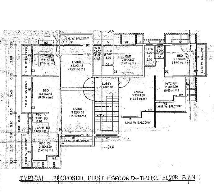  apartment Rudra Apartment Cluster Plan