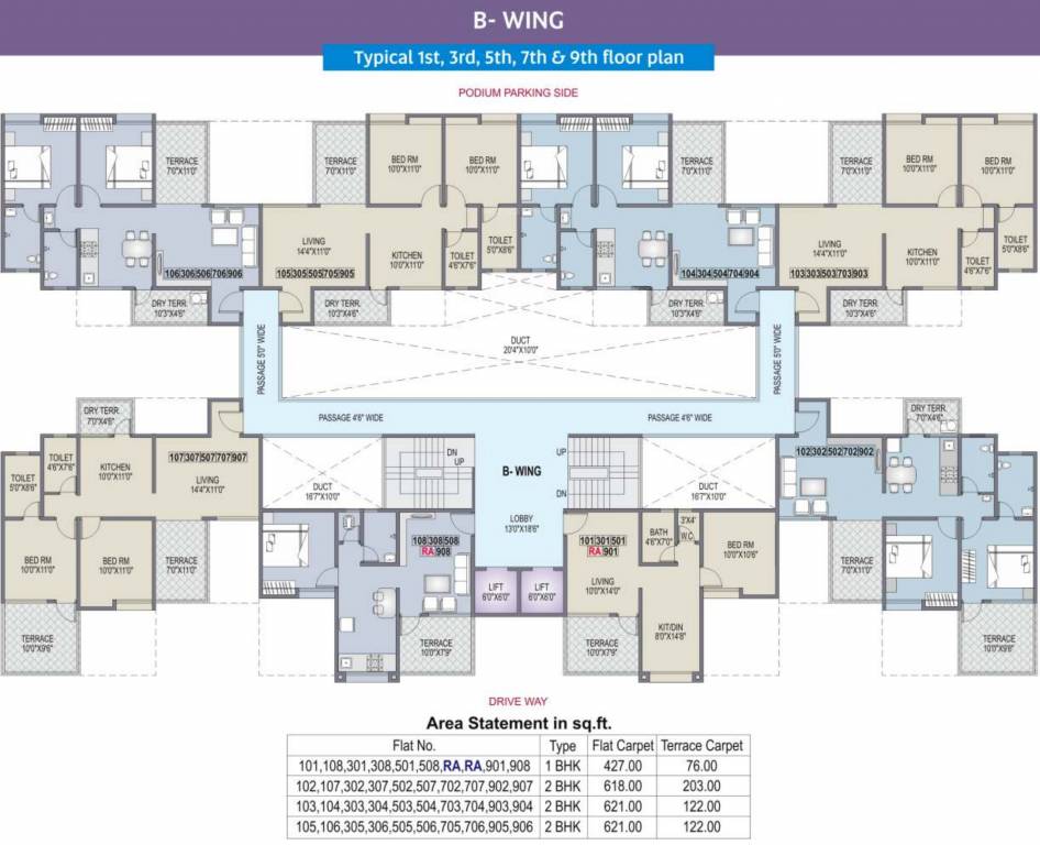  vrindavan Typical Even Floor Plan 