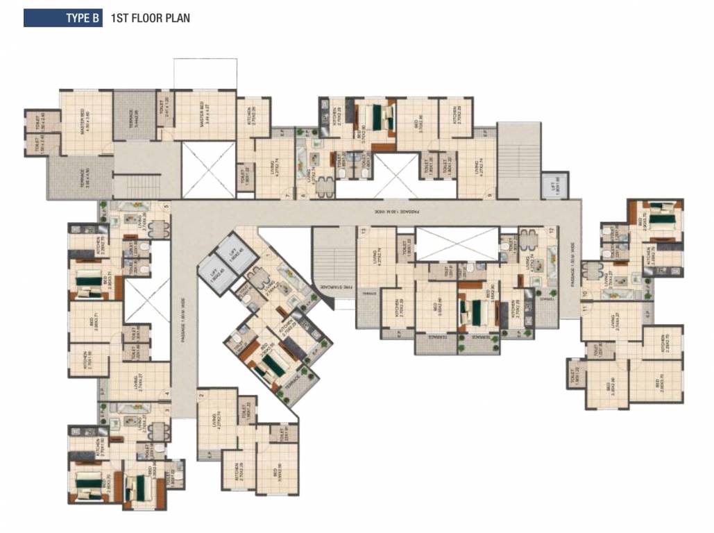  homes Type A Building Cluster Plan