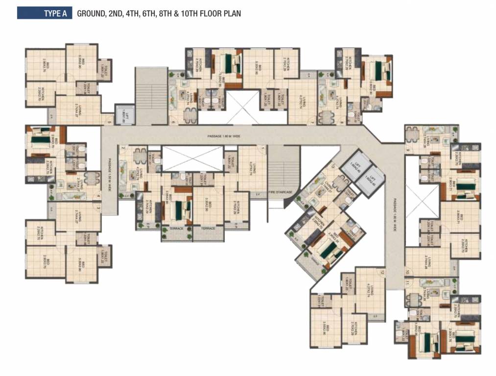  homes Type A Building Cluster Plan