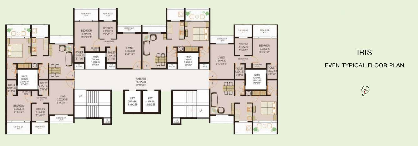  greens phase 2 c Iris BLDG No 27 Cluster Plan