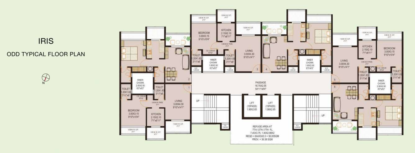  greens phase 2 c Iris BLDG No 27 Cluster Plan