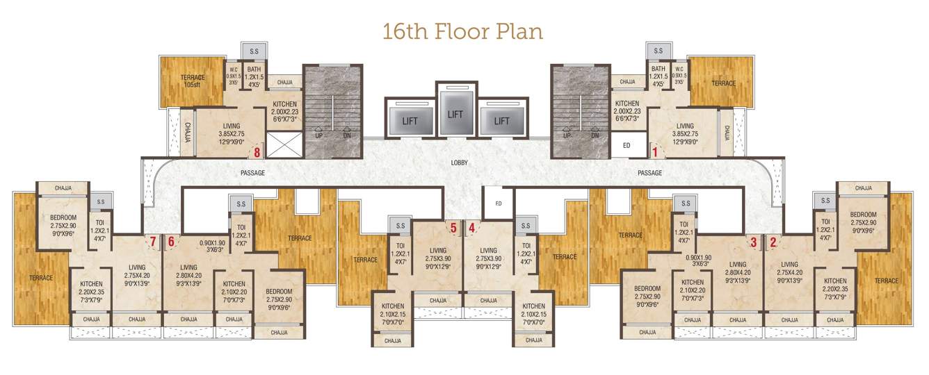  innovative icon Sixteen Floor Innovative Icon Cluster Plan