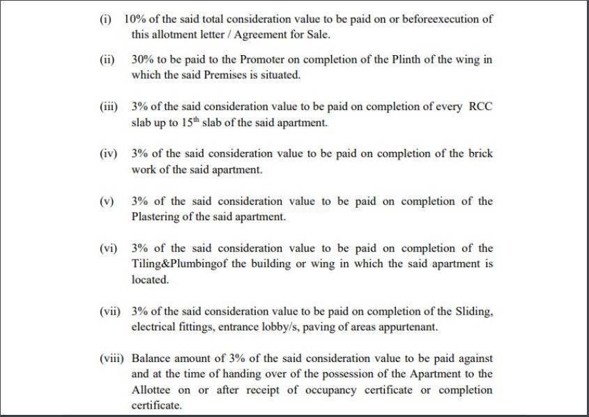 exotica-phase-ii Construction Linked Payment (CLP) Payment Plan