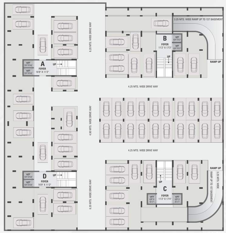  kunj nest 2 & 3 bhk finest living & retails Block A Cluster Plan