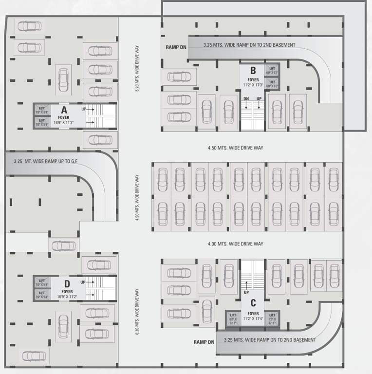  kunj nest 2 & 3 bhk finest living & retails Block A Cluster Plan