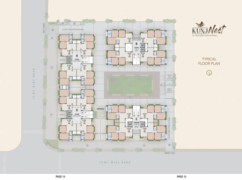  kunj-nest-2-&-3-bhk-finest-living-&-retails Block A Cluster Plan