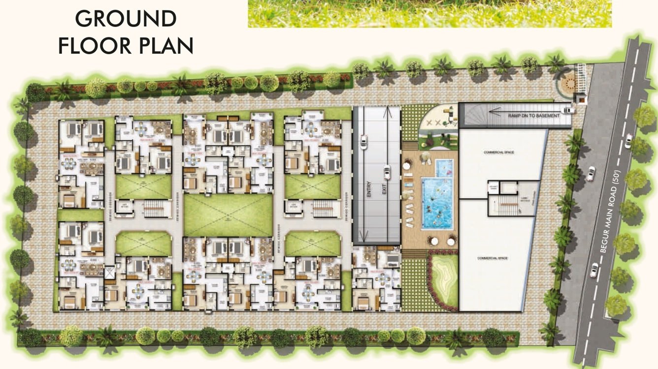  square Cluster Plan for ground Floor