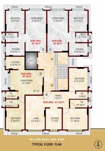  victoria Cluster Plan for Typical Floor