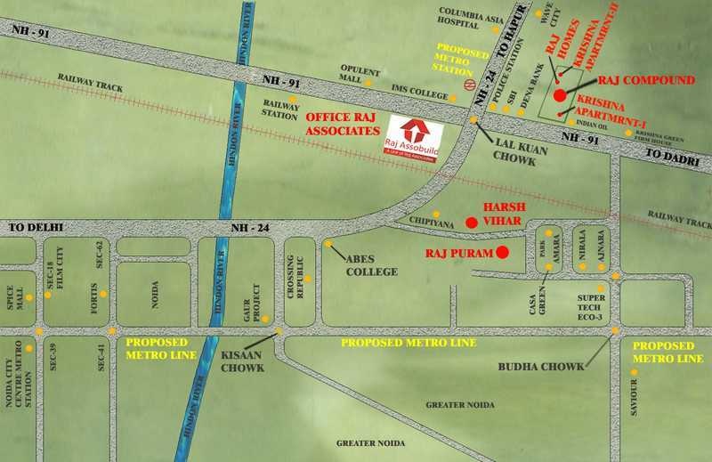 raj harsh vihar villas Location Plan