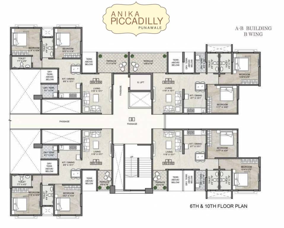  anika piccadilly phase 1 AB BUILDING B Wing Cluster Plan