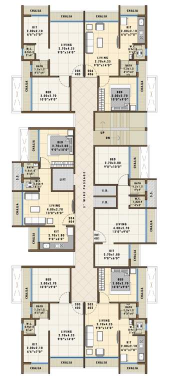  exotica Cluster Plan for 2nd and 4th Floor