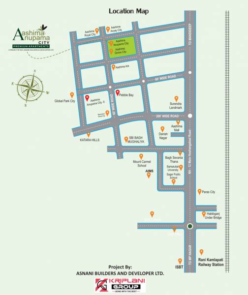  aashima-anupama-city-phase-1 Location Plan
