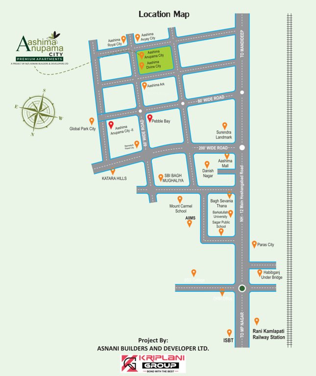  aashima anupama city phase 1 Location Plan