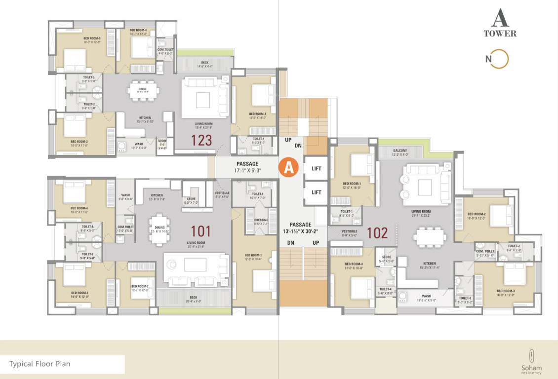  residency phase ii building a and f Typical Cluster Plan