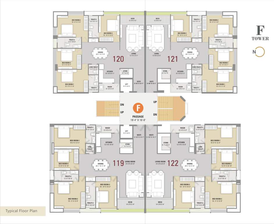  residency phase ii building a and f Typical Cluster Plan
