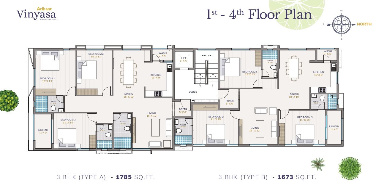  vinyasa Cluster Plan from 1st to 4th Floor