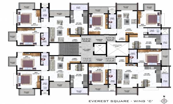  everest-square-b-c Everest Square C Cluster Plan